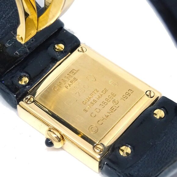 Chanel Matelasse Watch 18KYG Black C.D.35898 - Picture 10 of 10